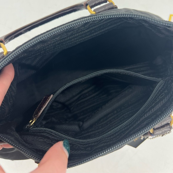 Prada Croc embossed trim satchel - Picture 6 of 8